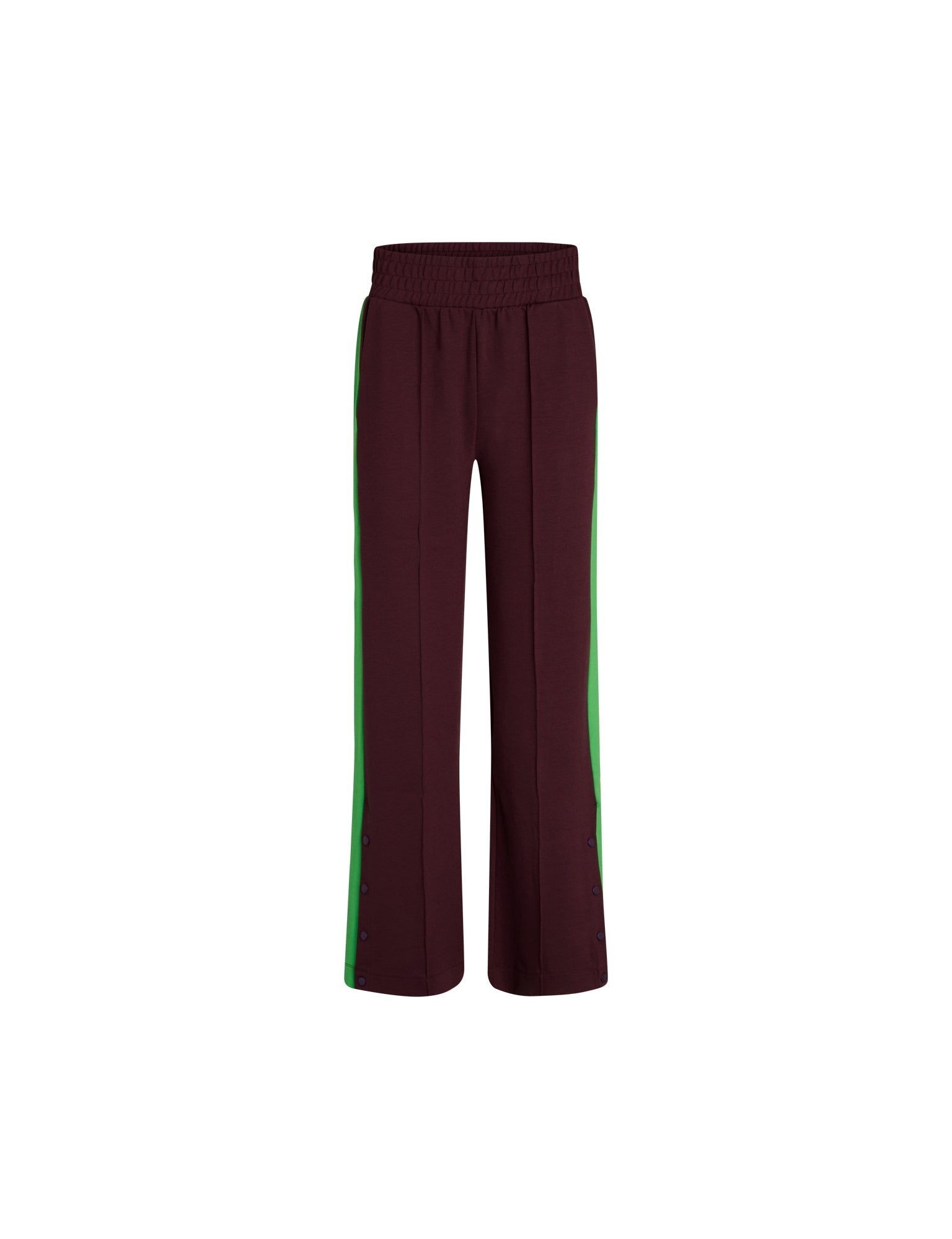 Green sweatpants with red sales stripe