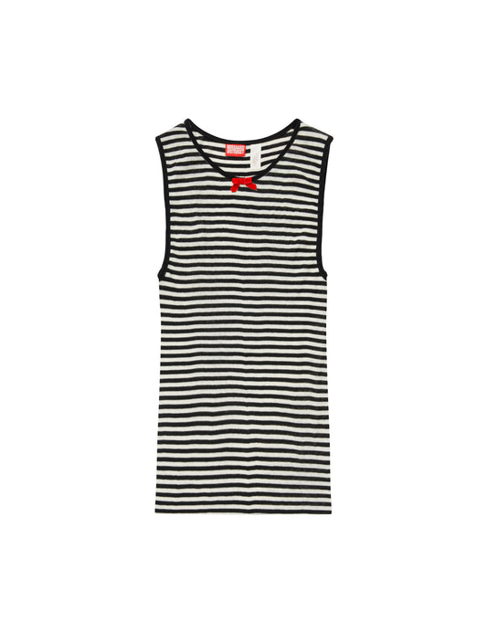 NPS Tank Top Wool Caro Editions, Black/Ecru Stripe