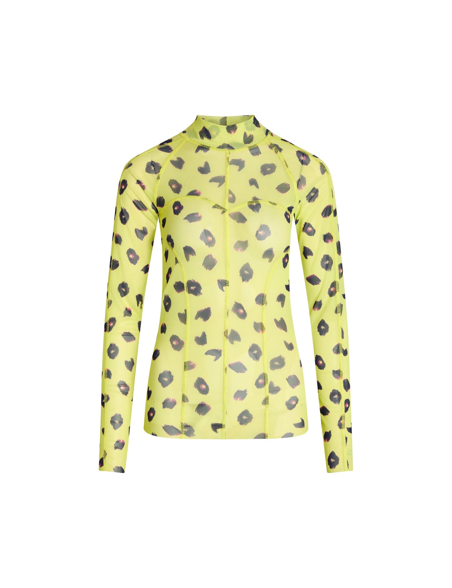 Jersey Mesh Deer Top,  Leo Dot AOP Sunny Lime