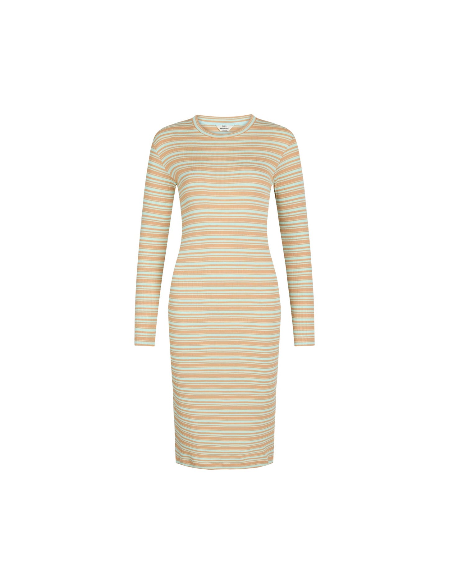 2x2 Cotton Stripe Duba Dress,  Spa Retreat / Iced Coffee