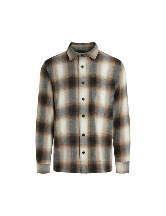 Soft Wool Malte Check Shirt,  Charcoal Check