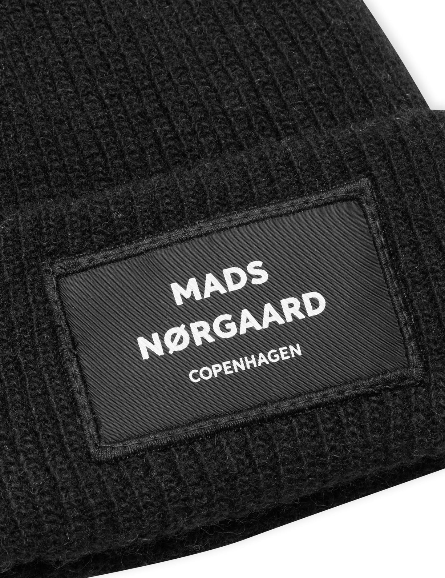 Recycled Wool Mix Watch Cap, Black