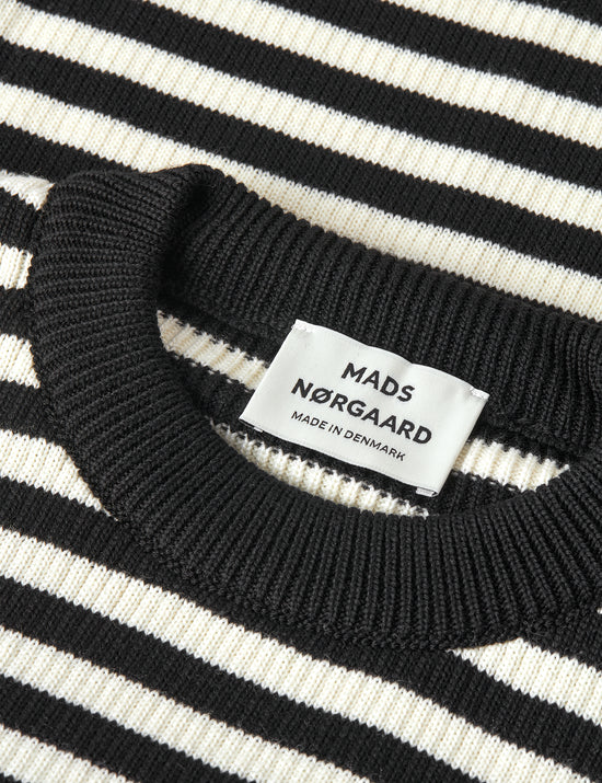 Sailor Wool Cast Sweater, Black / White Alyssum – MADS NØRGAARD ...