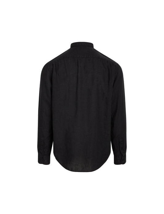 Dyed Linen Sune Shirt,  Black