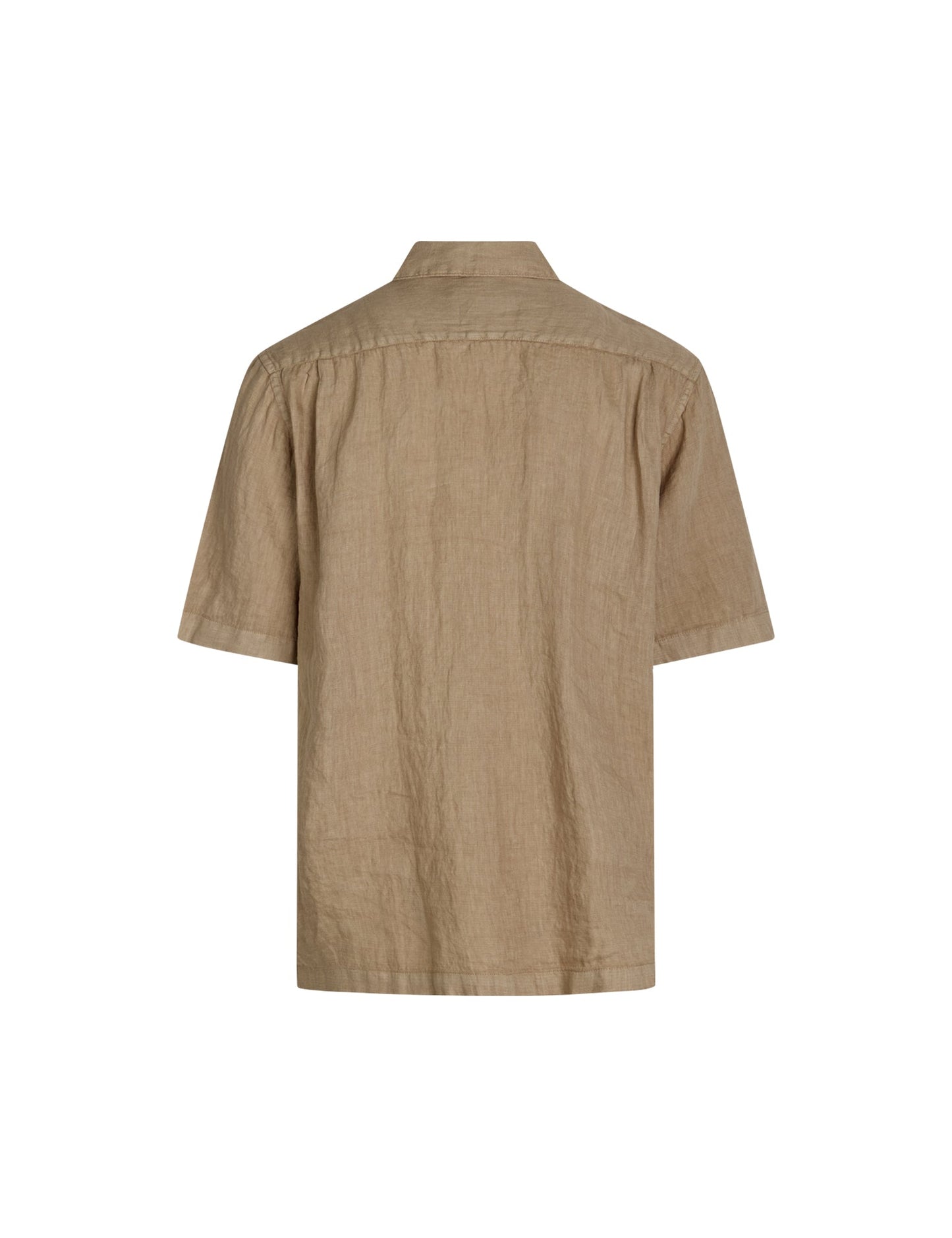 Dyed Linen Victor Shirt SS, Kelp
