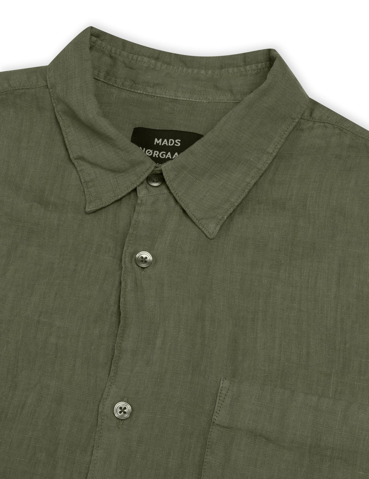 Dyed Linen Victor Shirt SS,  Olivine