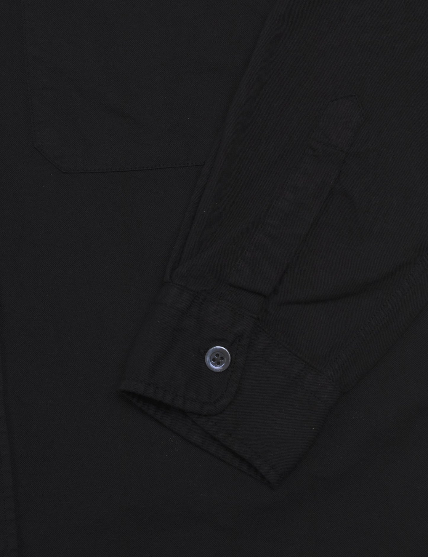 Cotton Linen Twill Roar P Overshirt,  Black