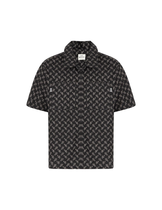 AOP Poplin Skully Shirt, Black /Vintage Khaki AOP