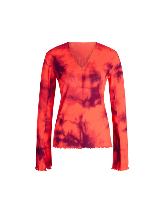 Cher Harlow Top AOP,  Tie Dye AOP/Orange Clown Fish