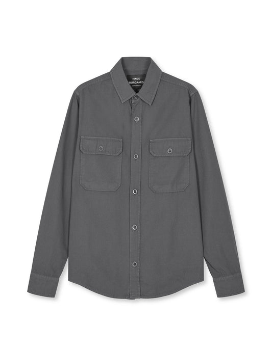 Dyed Canvas Skyler Shirt, Charcoal Gray