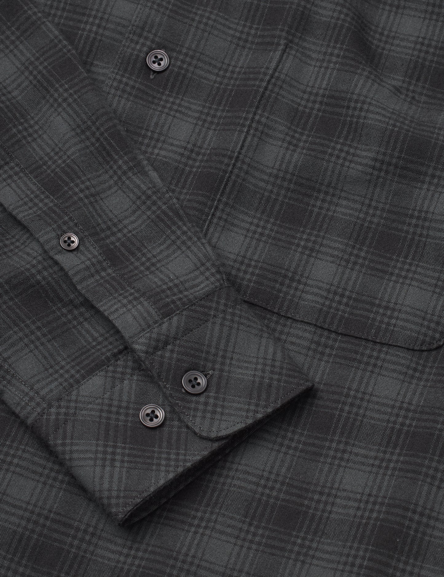 Cotton Flannel Malte Check Shirt, Asphalt Check