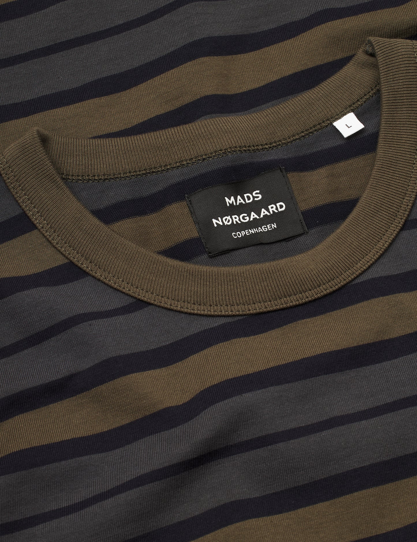 Combed Jersey Thorbjørn Stripe Tee, Asphalt/Deep Well/Tarmac