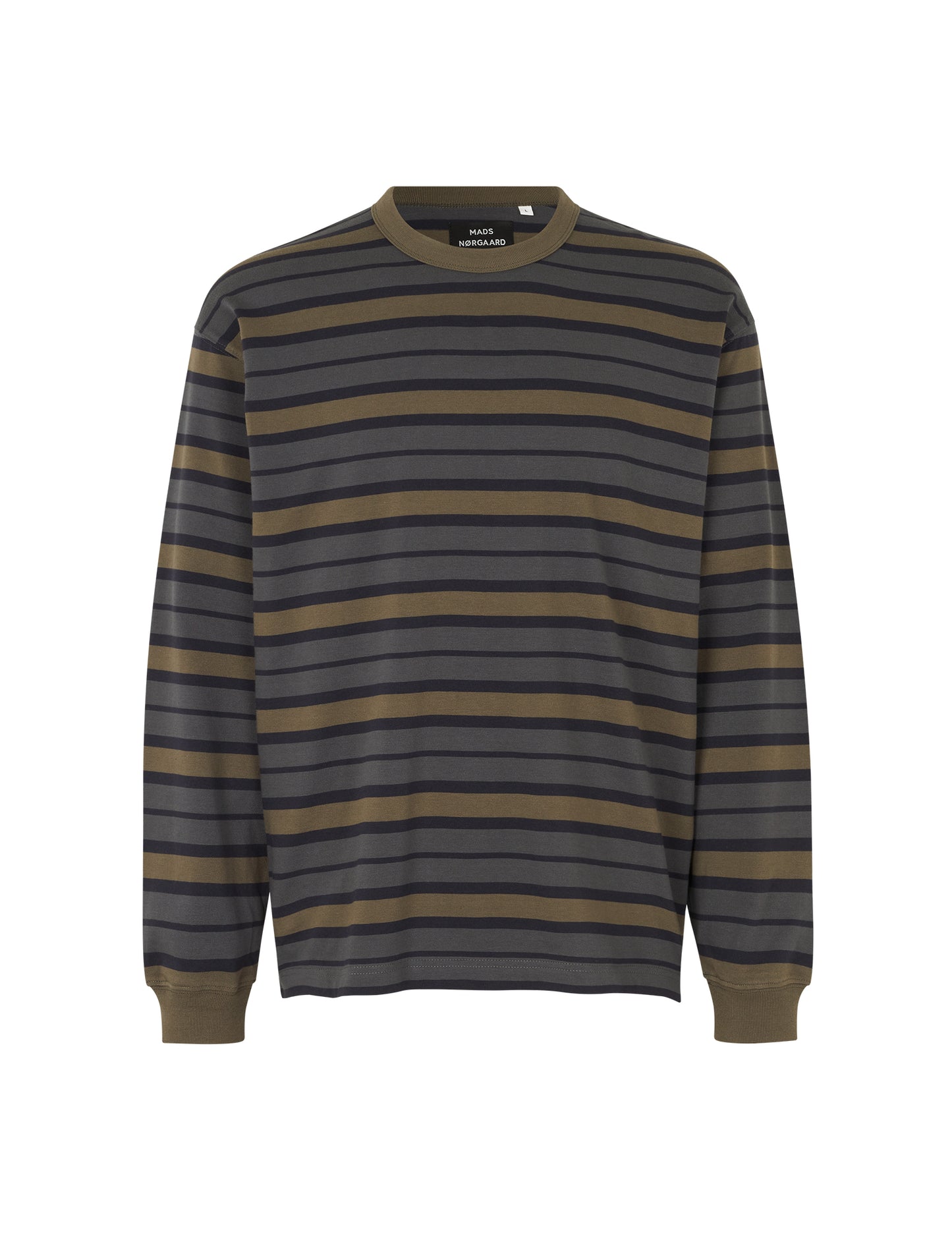 Combed Jersey Karl Stripe Tee LS, Asphalt/Deep Well/Tarmac