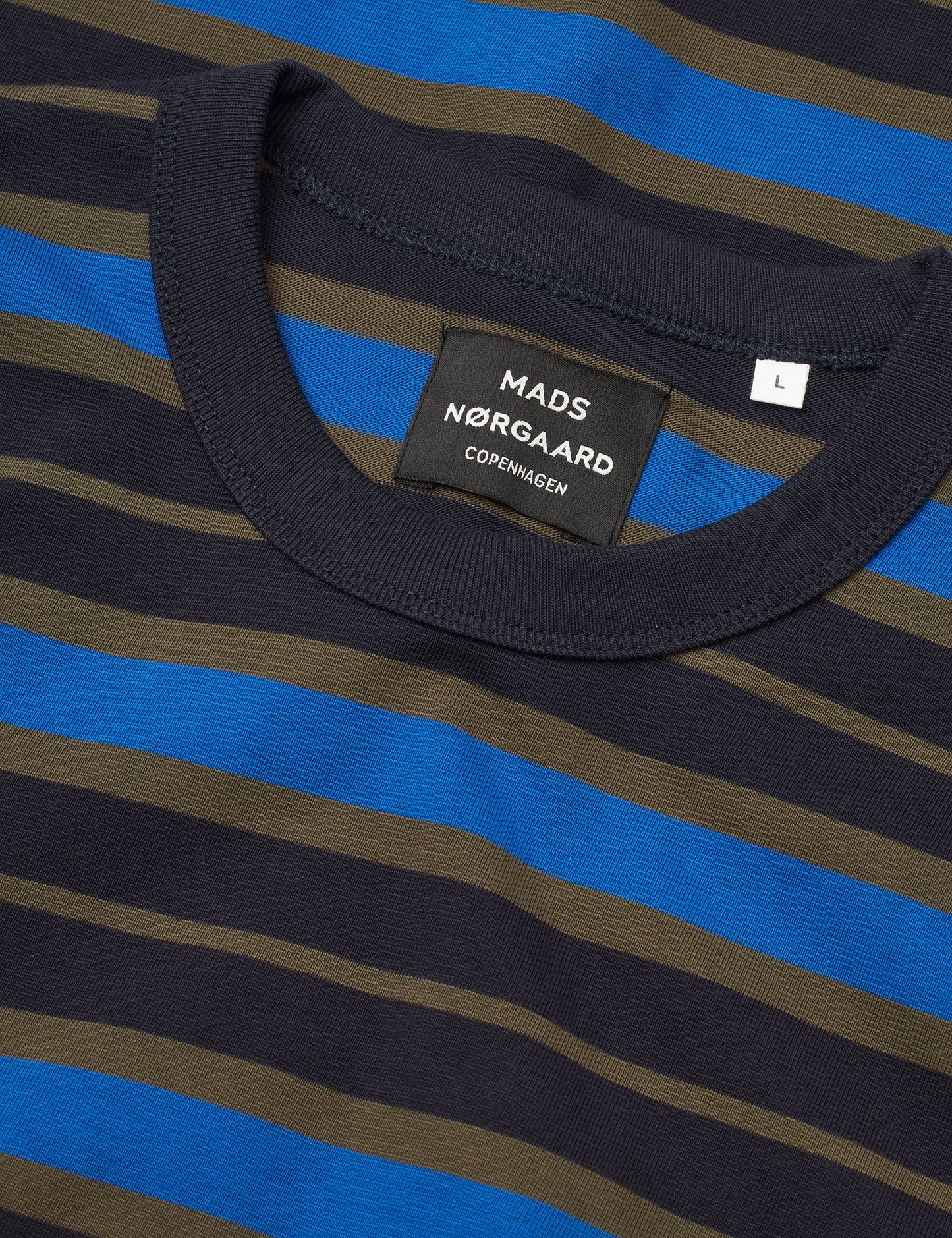 Combed Jersey Karl Stripe Tee LS, Deep Well/Tarmac/Snorkel Blue