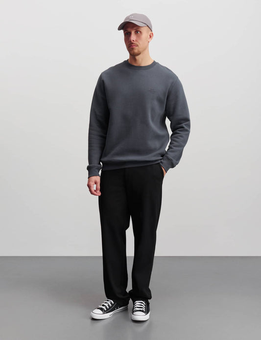 Standard Crew Logo Sweat, Black Oyster