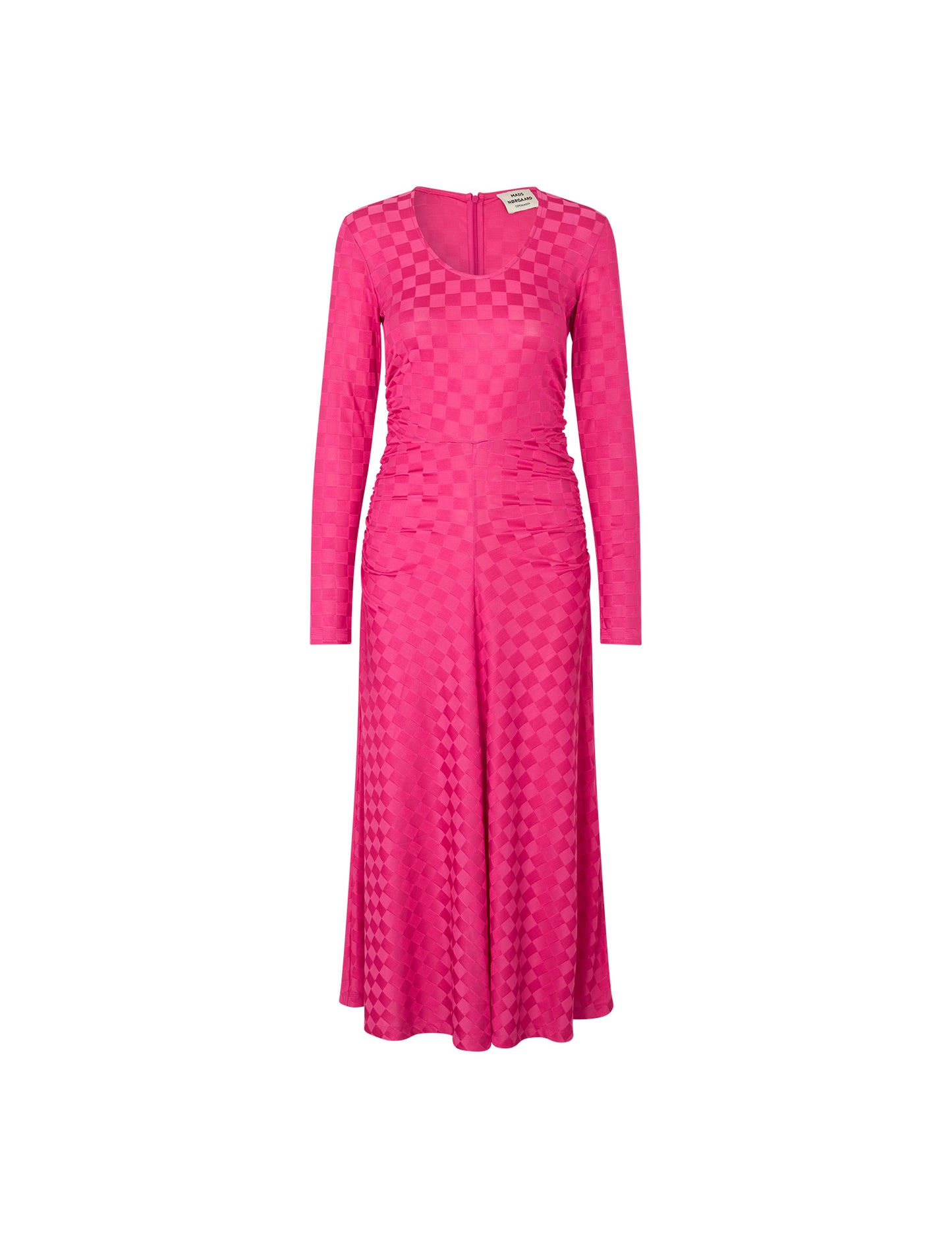 Check Jersey Bertie Dress, Fuchsia Purple