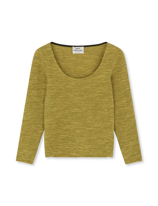 Mel Crepe Lara Top, Misted Yellow Melange