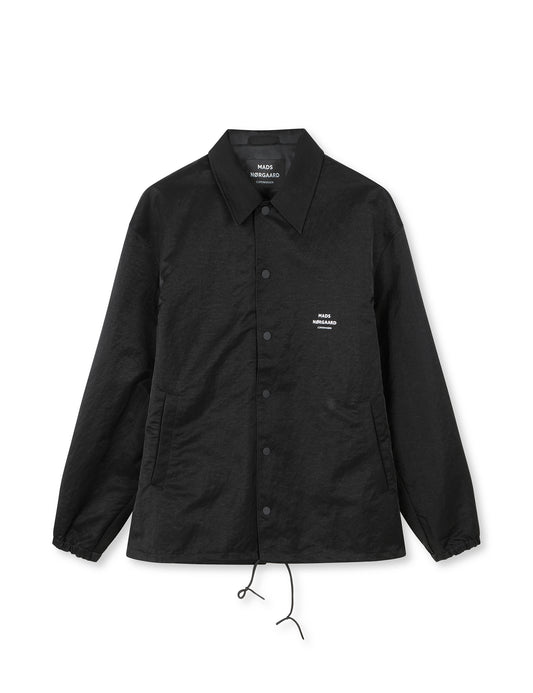 Crisp Nylon Coach Jacket, Black