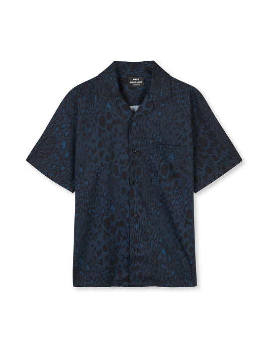 Havana Twill Kenji AOP Shirt SS, Sargasso Sea/Black AOP