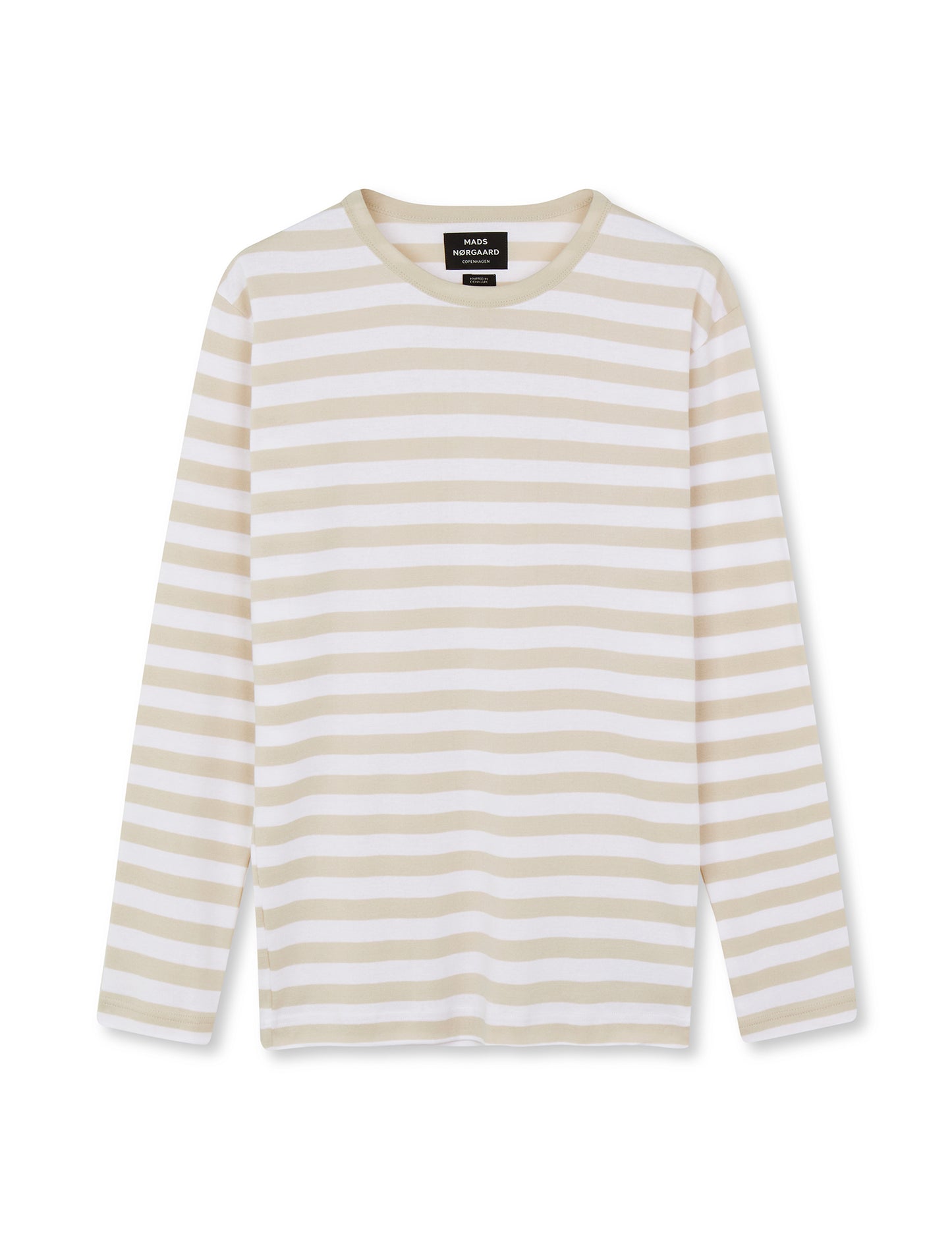 Midi Rib Tobias Tee LS, Birch/White