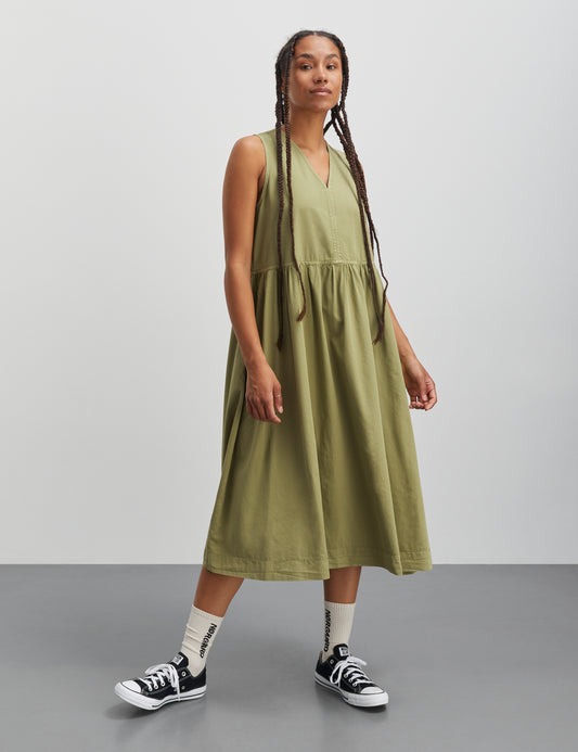 Leo Twill Rody Dress, Mosstone