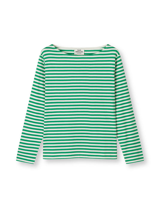 Soft Single Silke Tee LS, Bright Green/Snow White