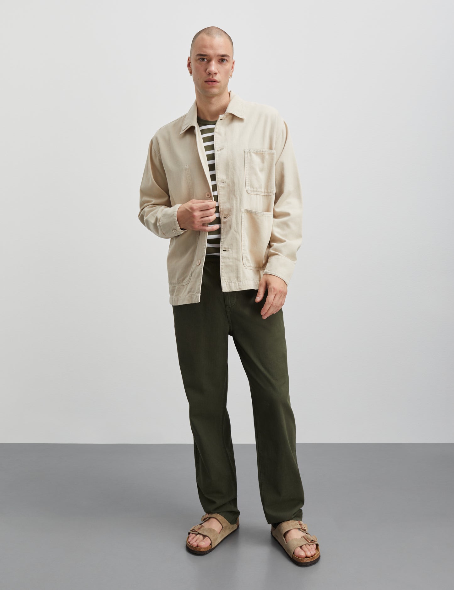 Syron Cotton Linen Chore Jacket, Oatmeal