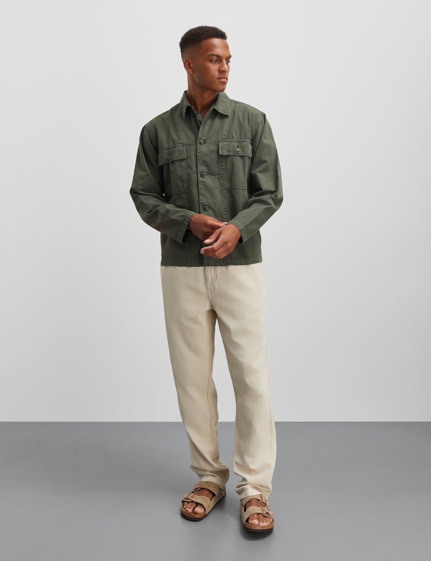 Cotton Ripstop Cargo Jacket, Olive Night