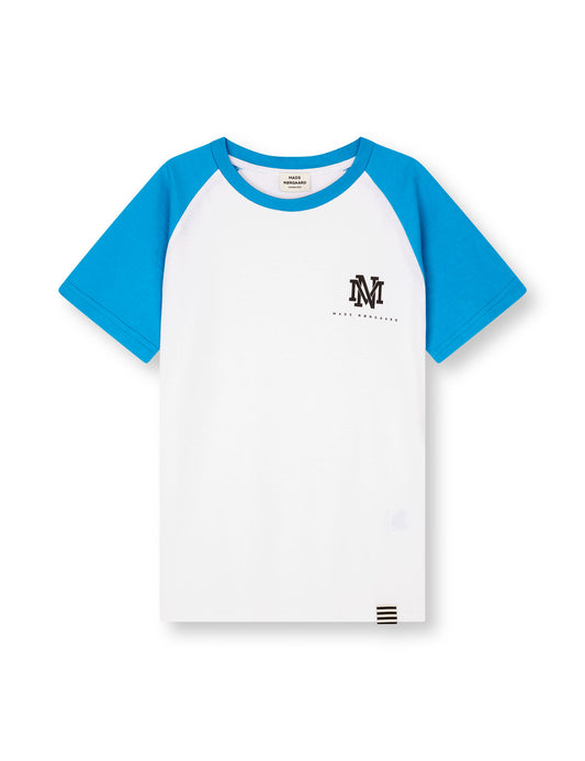 Single Thorlino Raglan Tee, Methyl Blue/ White