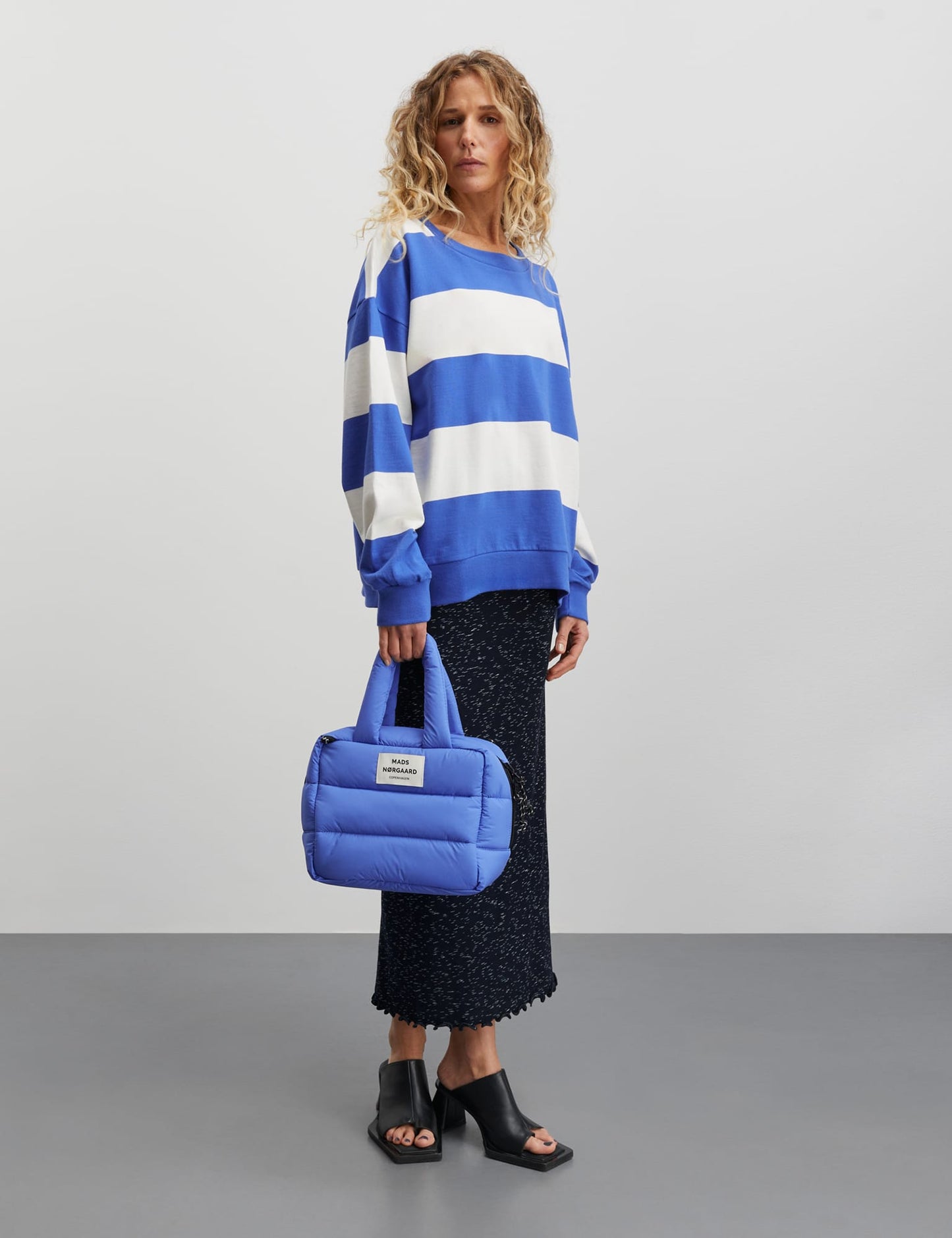 Airy Sweat Stripe Denver Sweatshirt, Amparo Blue/Cloud Dancer