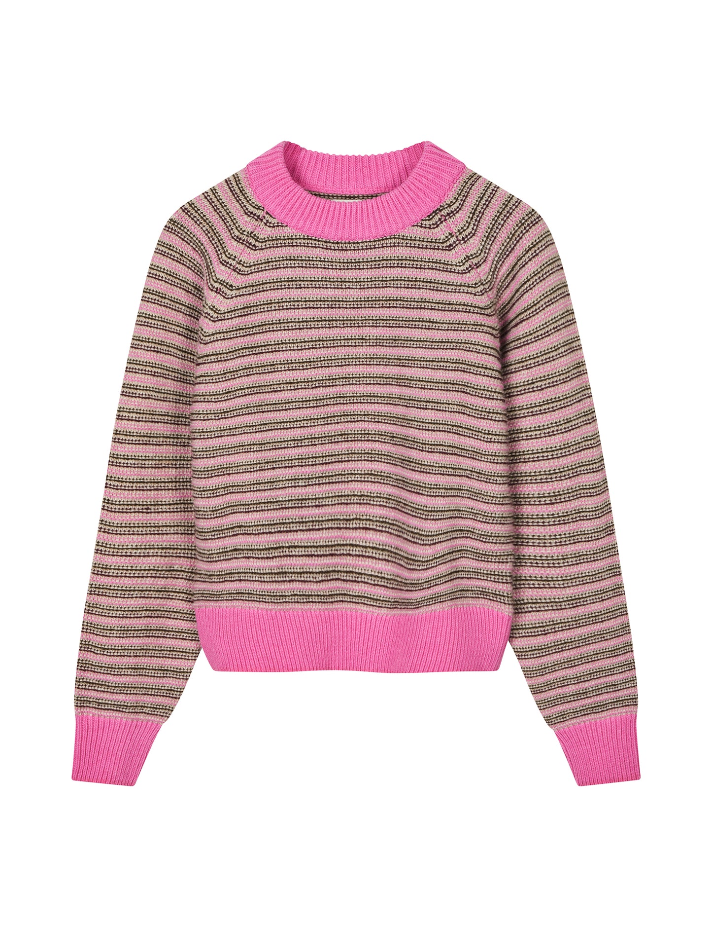 Stripey Martha Sweater, Carmine Rose Mix