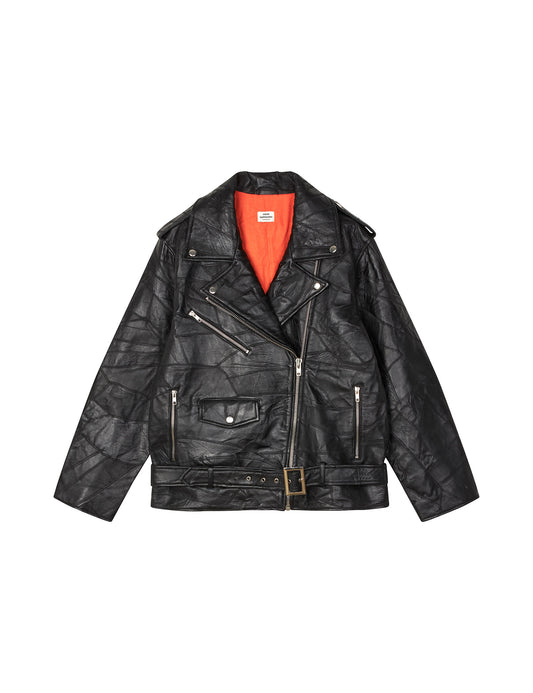 Patch Leather Berline Jacket, Black