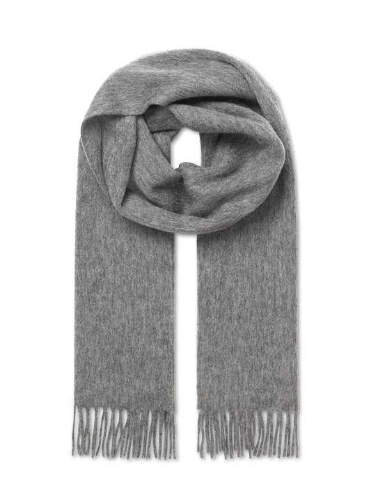 Woven Wool Tessa Scarf, Mid Grey Melange