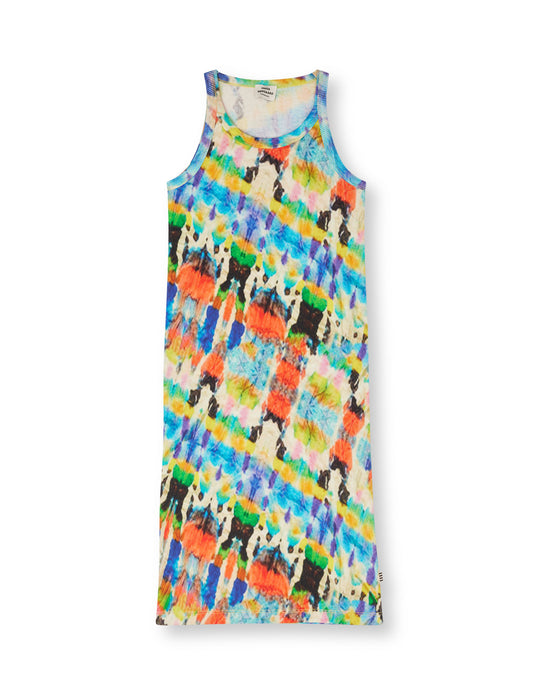 2x2 Cotton AOP Carna Dress, Blur Fleur AOP/Lemon Zest