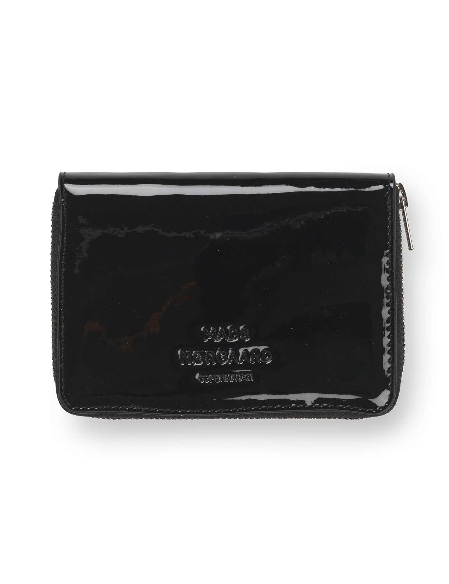 Press Lacquer Gold Wallet, Black