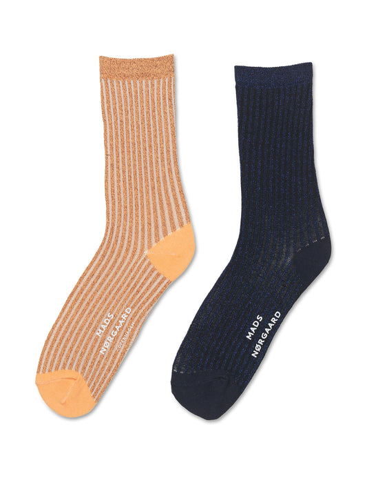 Sock Pair Ally Mix, Papaya punch/Spectrum blue