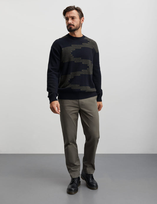 Eco Wool Vilhelm Lines Knit, Deep Well