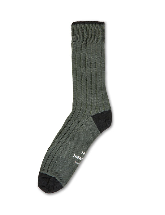 Woolen Carl Rib Socks, Beluga