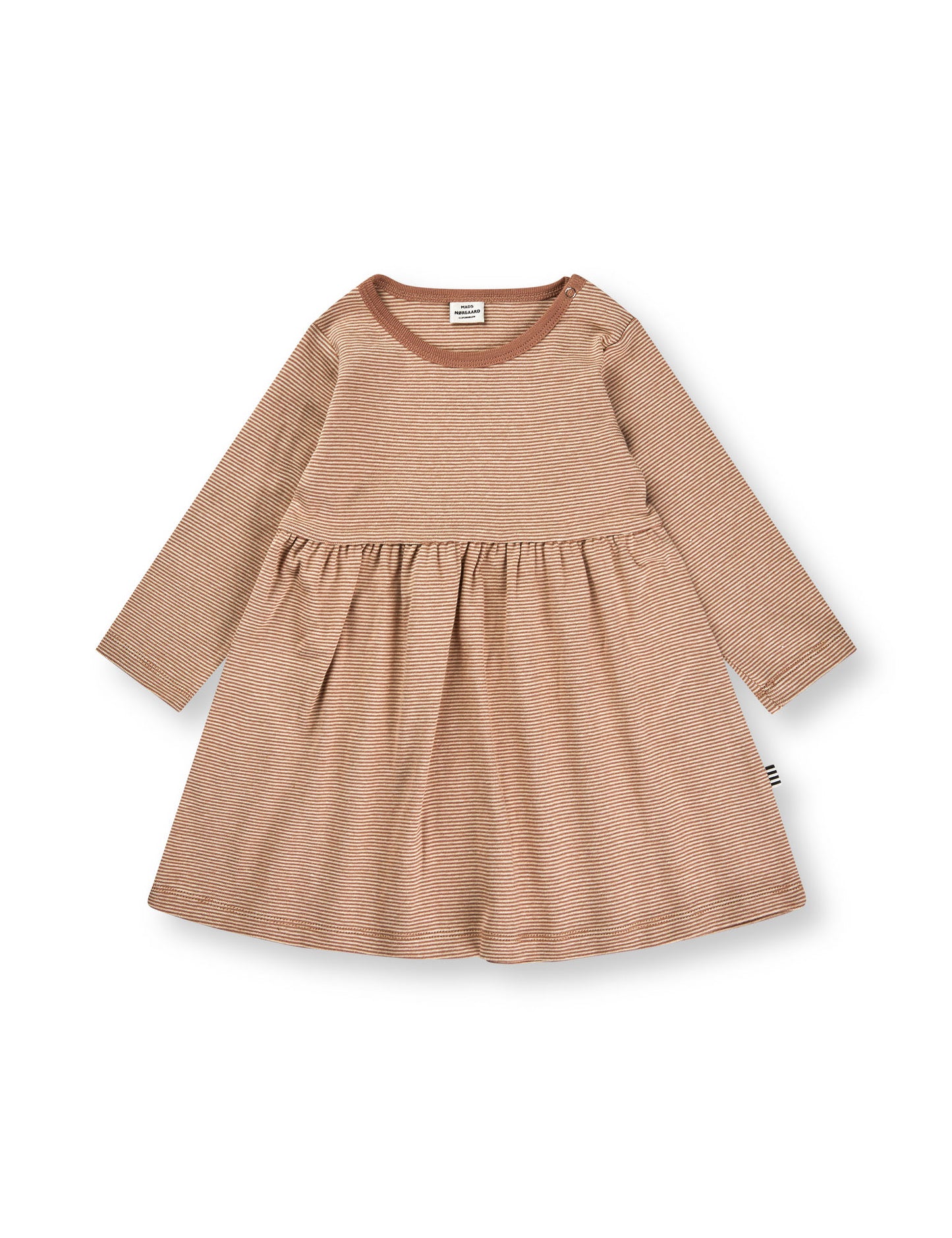 Soft Micro Striped Merkur Dress, Brownie/Fog