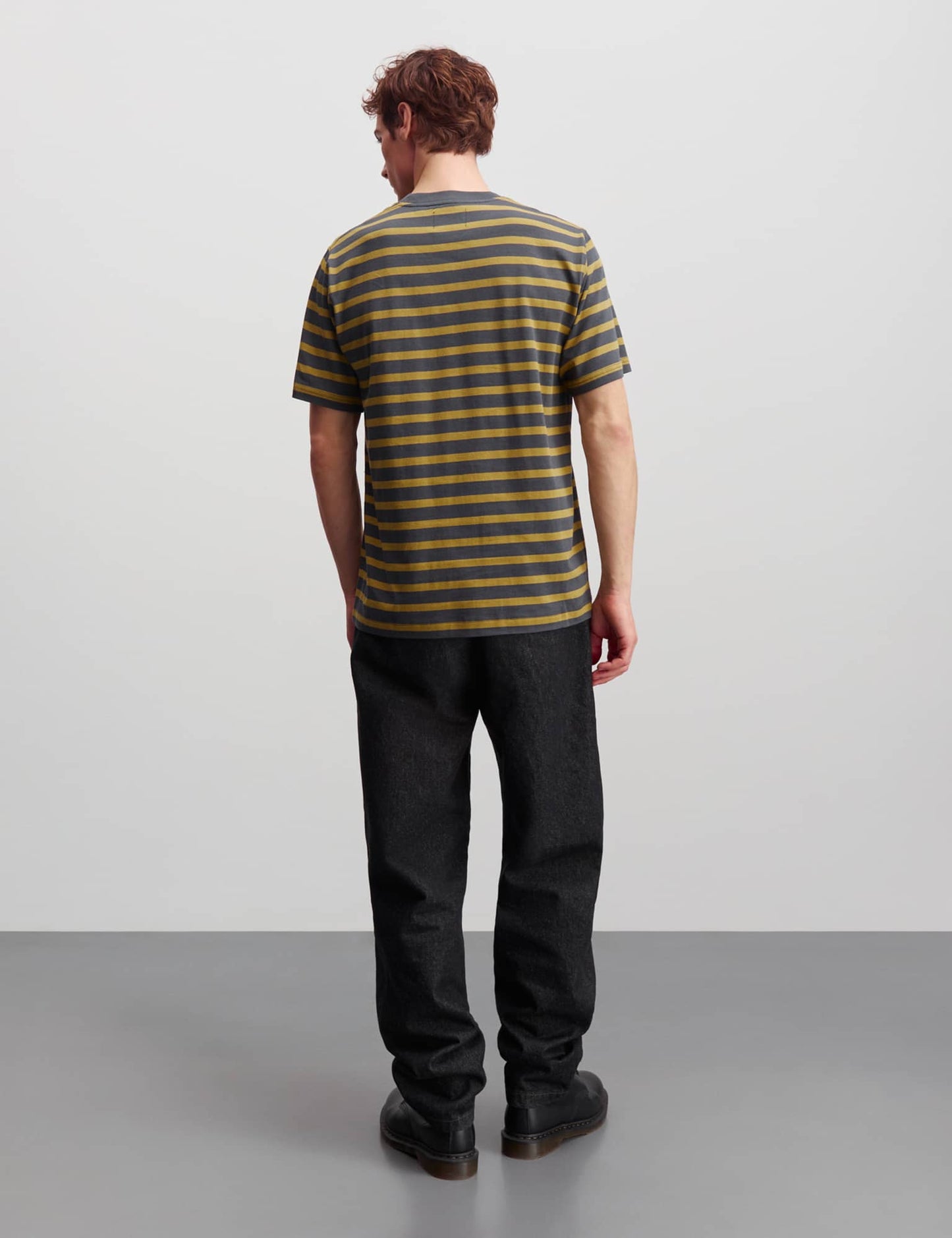 Cotton Jersey Stripe Frode Tee, Willow/Black Oyster