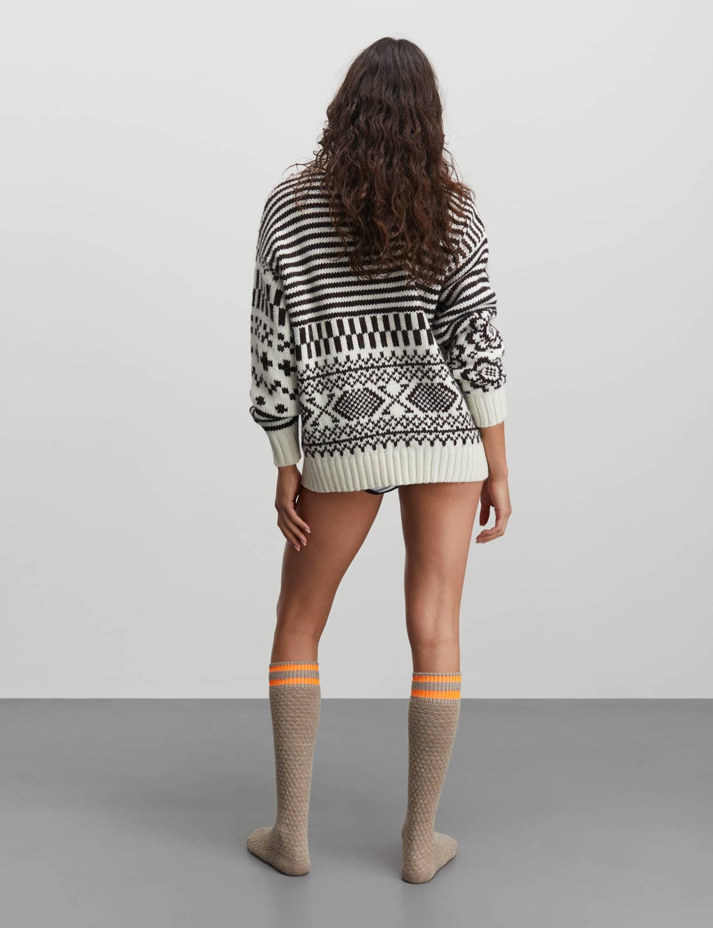 Crash Lefur Sweater, White/Black Coffee