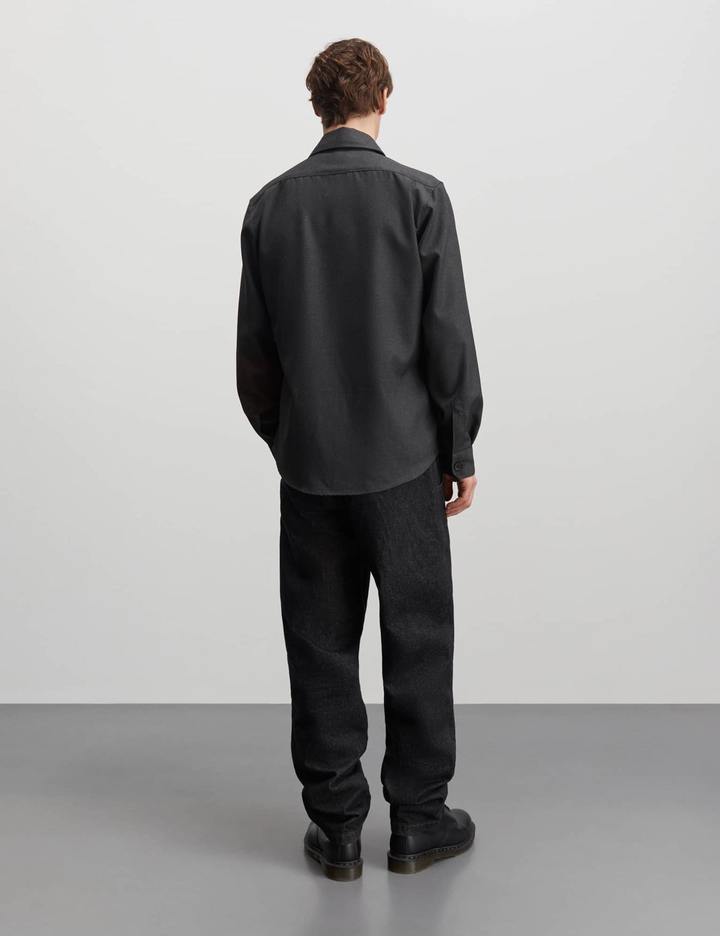 Firm Twill Skyler Shirt, Black Oyster