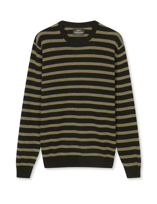 Eco Wool Karsten Stripe Knit, Kalamata/Jet Black