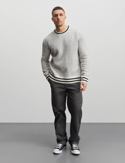 Shetland Gustav Lusekofte Knit, Cloud Dancer/Black