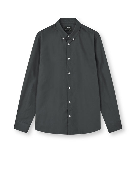 Cotton Oxford Sune Shirt BD, Black Oyster