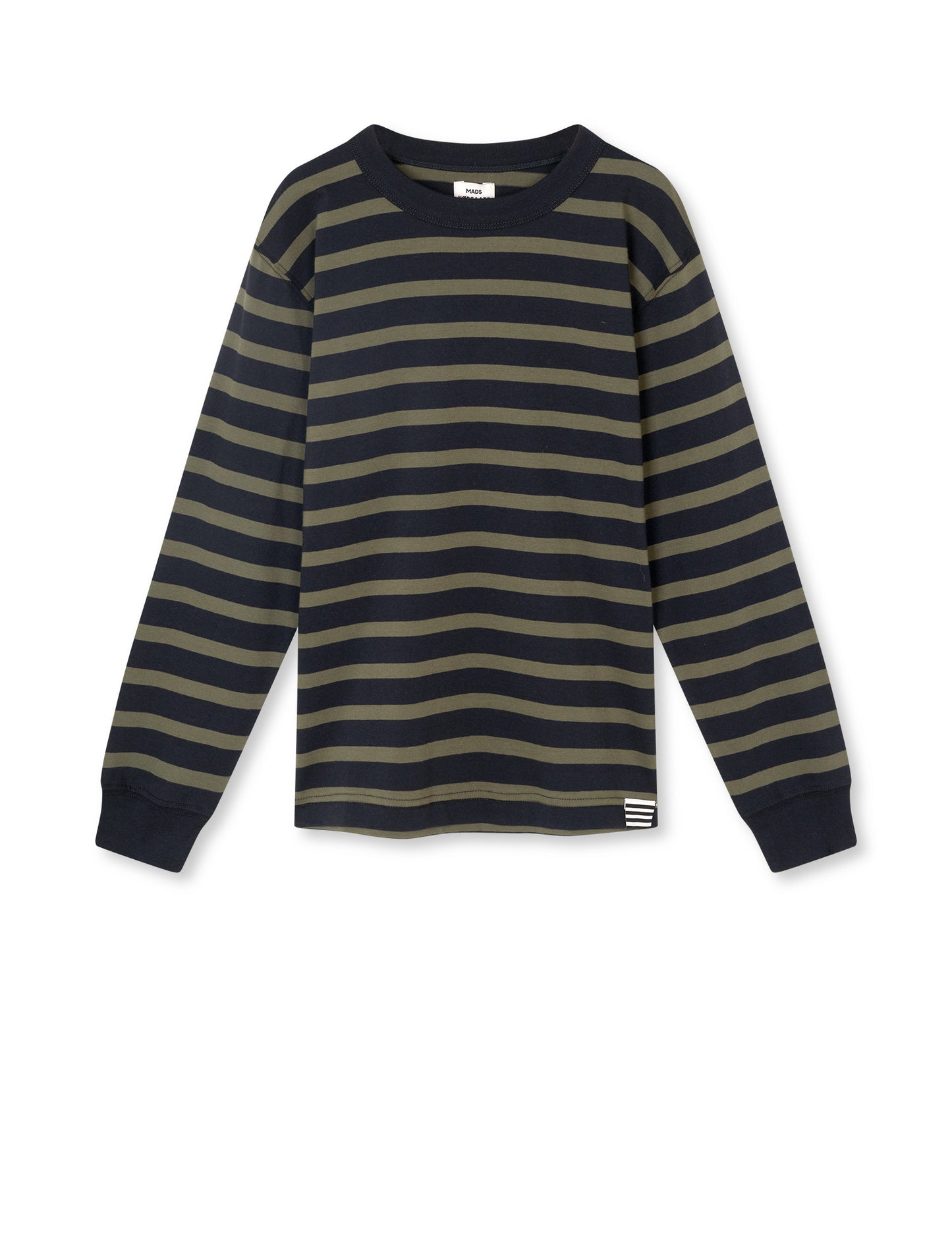 Cotton Jersey Stripe Carlito Tee LS, Kalamata/Jet Black