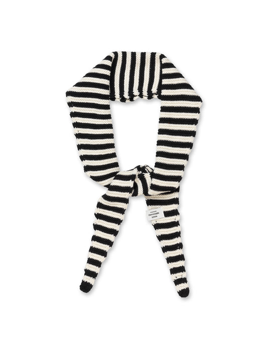 Momo Crochet Stripe scarf, Black/Vanilla Ice