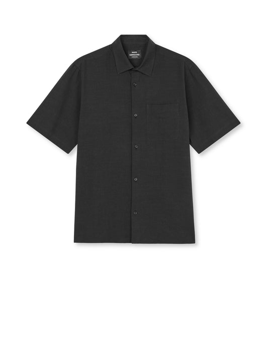 Cotton Linen Victor Shirt SS, Black