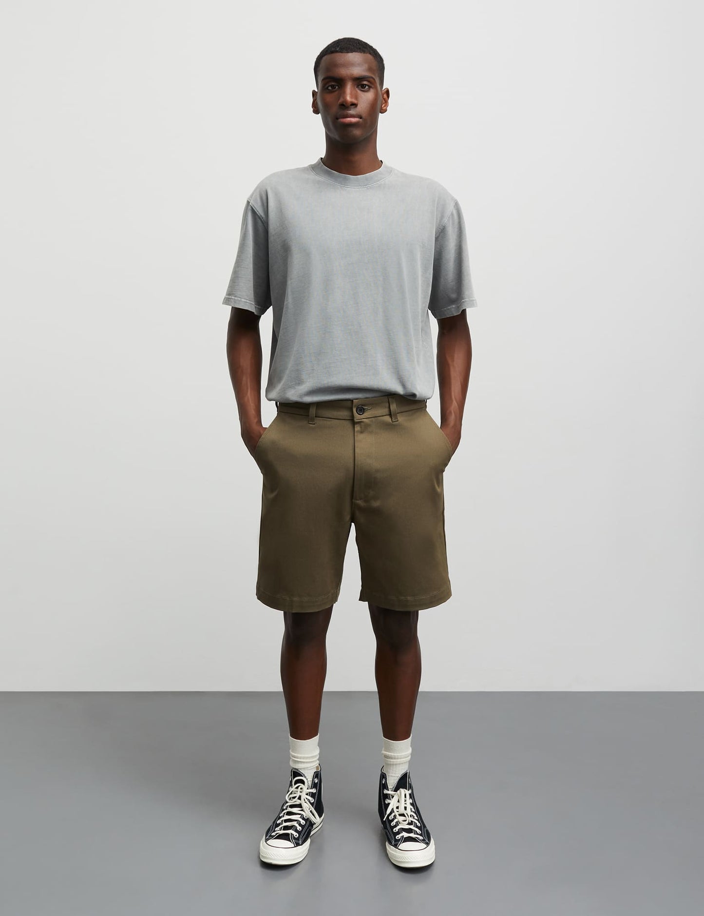 Cotton Twill Stretch Elias Shorts, Kalamata