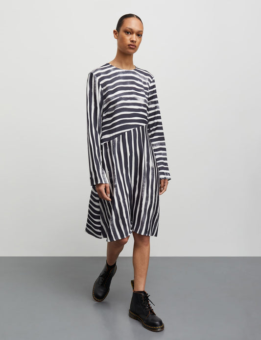 Tencella Amelia Dress, AOP Stripe/Parisian Night